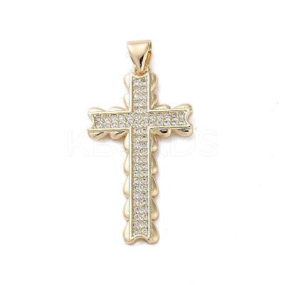 Brass Micro Micro Pave Clear Cubic Zirconia Pendants KK-A212-01I-G-1