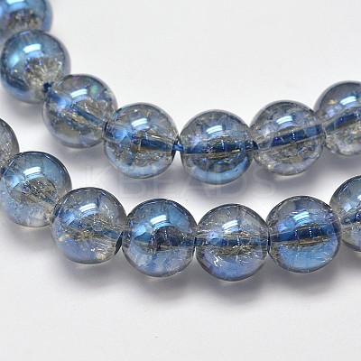 Electroplate Synthetic Crackle Quartz Bead Strands EGLA-J067-8mm-FR01-1