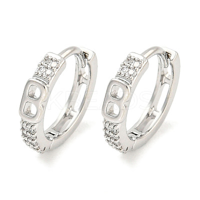 Brass Micro Pave Clear Cubic Zirconia Hoop Earrings for Women EJEW-S228-09P-1
