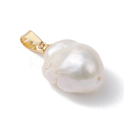 Natural Baroque Pearl Keshi Pearl Pendants PALLOY-JF05003-1