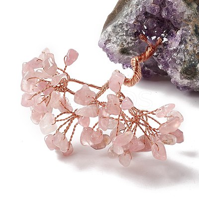 Natural Rose Quartz Tree Display Decoration DJEW-G027-05RG-02-1