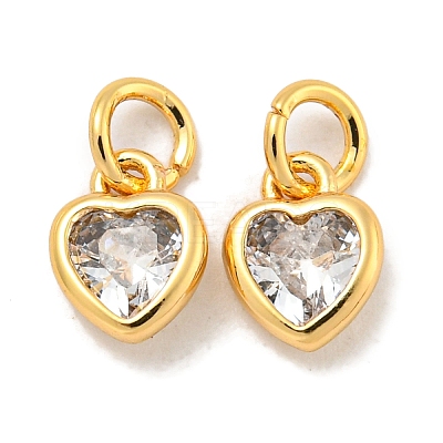 Brass Micro Pave Clear Cubic Zirconia Pendants KK-P275-33A-G-1