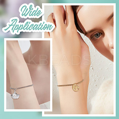 10Pcs 2 Colors Adjustable 304 Stainless Steel Slider Bracelets Making STAS-BBC0001-85-1