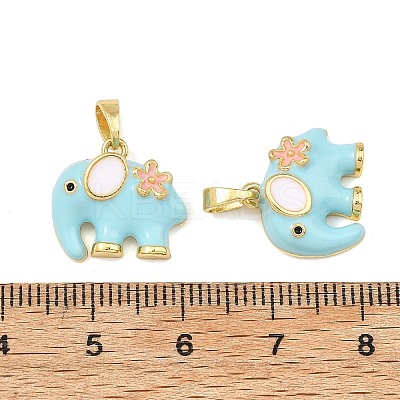 Brass Enamel Pendants KK-T001-04G-C-1