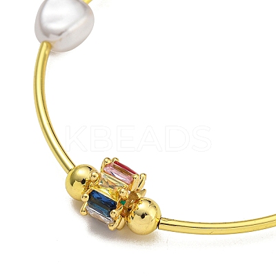 Rack Plating Brass Colorful Cubic Zirconia Link Chain Necklaces for Women NJEW-C059-06G-1