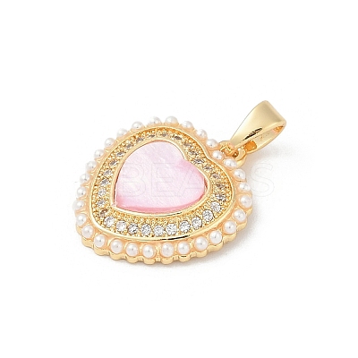 Brass Micro Pave Clear Cubic Zirconia Pendants KK-R213-12G-1