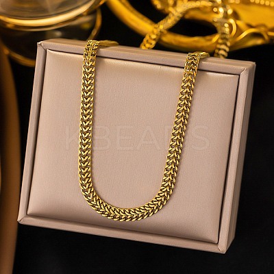 6.5MM 304 Stainless Steel Double Curb Chain Necklaces for Women LS-NJEW-G179-07G-1
