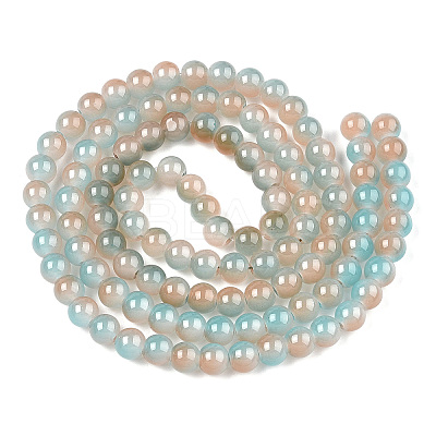 Baking Paint Imitation Jade Glass Round Bead Strands X1-DGLA-N003-6mm-05-1