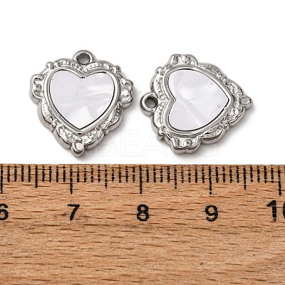 304 Stainless Steel Resin Pendants STAS-P406-15F-P-1