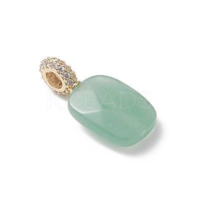 3Pcs 3 Styles Natural Green Aventurine Faceted Pendants PALLOY-JF04934-1