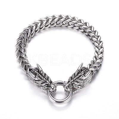 Tarnish Resistant 316 Surgical Stainless Steel Curb Chain Bracelets BJEW-G520-25-1