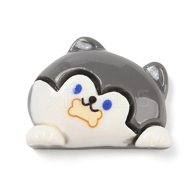 Cute Dog Eat Bone Opaque Resin Decoden Cabochons CRES-Q220-04B-01-1