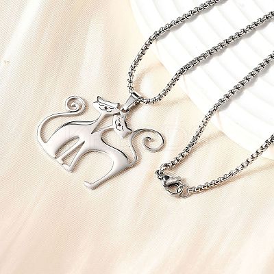 304 Stainless Steel Pendant Necklaces NJEW-P329-02P-1