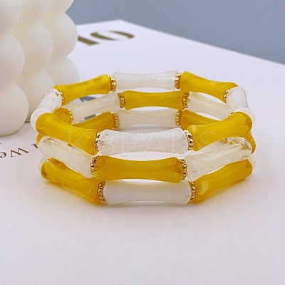 Acrylic Bamboo Joint Beaded Bracelets for Women FS-WG26A21-11-1