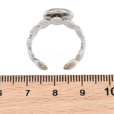 Shell Shape 304 Stainless Steel Cuff Ring Components SA-CBA098D-04P-B-1
