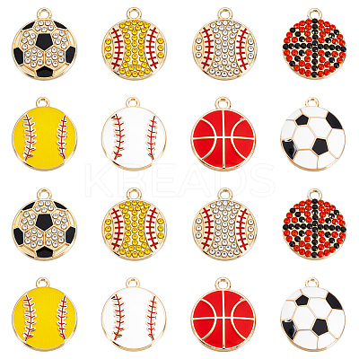 32Pcs 8 Styles Alloy Enamel Pendants FIND-UN0007-57-1
