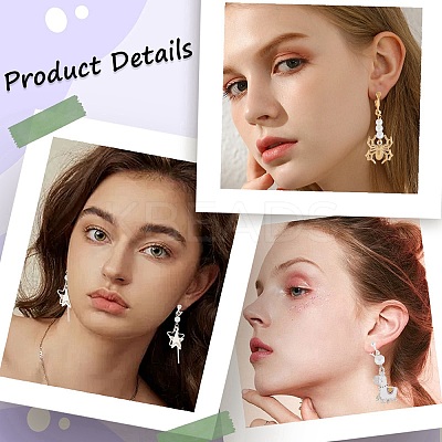 24Pcs 6 Style Brass Clip-on Earring Findings DIY-SC0021-30-1