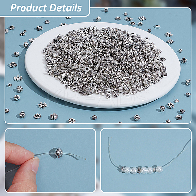 1200Pcs 24 Styles Tibetan Style Alloy Spacers Beads TIBEB-PH0005-09-1