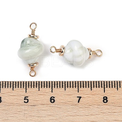 Opaque Acrylic Imitation Gemstone Links Connector Charms KK-K296-08A-G-1