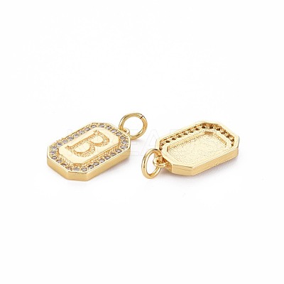 Brass Micro Pave Clear Cubic Zirconia Pendants KK-S356-767B-1