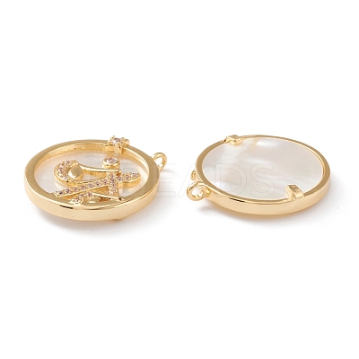 Real 18K Gold Plated Brass Micro Pave Clear Cubic Zirconia Pendants ZIRC-J039-14G-E-1