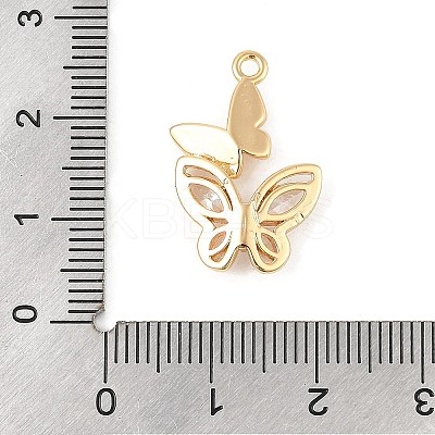 Brass Micro Pave Clear Cubic Zirconia Pendants KK-R219-33G-1