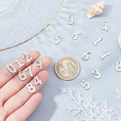 200Pcs 10 Style 201 Stainless Steel Charms STAS-SC0003-40-1