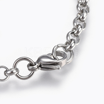 Non-Tarnish 304 Stainless Steel Rolo Chain Necklaces NJEW-F242-12P-C-1
