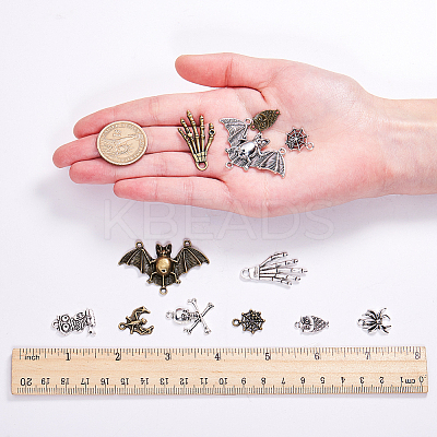 Halloween Jewelry Tibetan Style Pendants TIBEP-SC0001-20-1