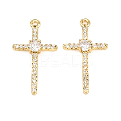 Brass Micro Pave Cubic Zirconia Pendants KK-C162-102A-G-1