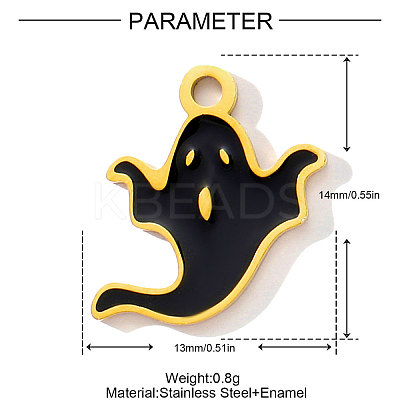 304 Stainless Steel Enamel Pendants STAS-OY001-81G-1