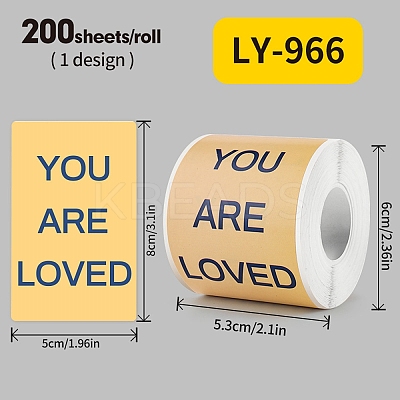 200Pcs Thank You Theme Stickers Roll DIY-M070-01E-1