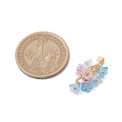 8Pcs Flower Acrylic Charms PALLOY-JF03591-1
