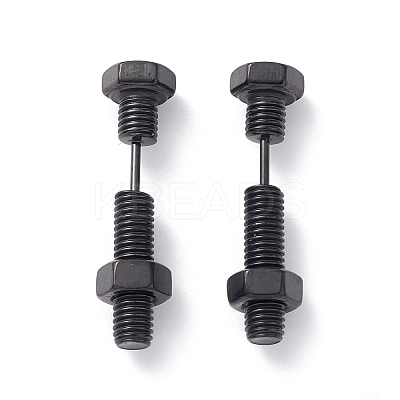 304 Stainless Steel Screw Bolt Ear Taper Stretcher for Woman Men EJEW-F312-08EB-1
