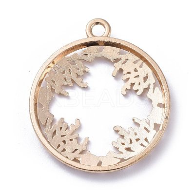 Zinc Alloy Open Back Bezel Pendants PALLOY-E577-20KCG-1