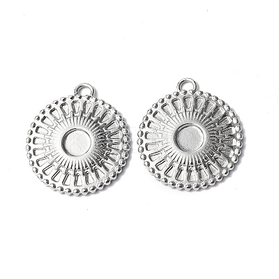 Tarnish Resistant 304 Stainless Steel Pendant Cabochon Settings STAS-C066-13P-1