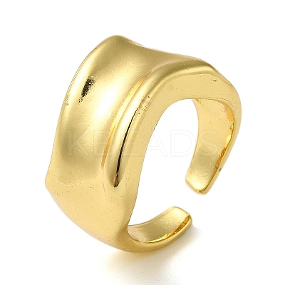 Rack Plating Brass Open Cuff Rings for Women RJEW-M162-17G-1