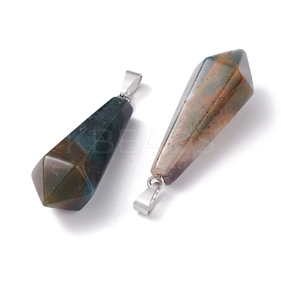 Natural Indian Agate Pointed Pendants G-I314-02P-19-1