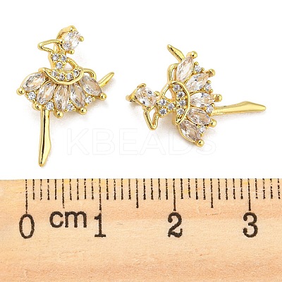 Rack Plating Brass Cubic Zirconia Pendants KK-M258-06G-01-1