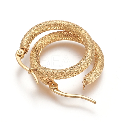 201 Stainless Steel Geometric Hoop Earrings STAS-D171-12B-G-1