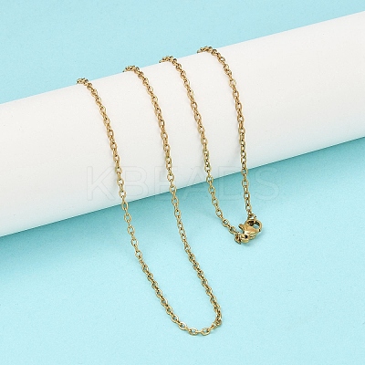 PVD Vacuum Plating Unisex Casual Style 304 Stainless Steel Cable Chain Necklaces STAS-O037-45G-1