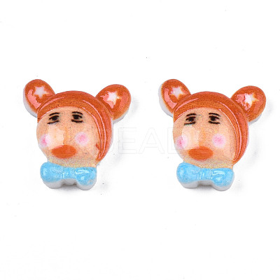 Spray Painted Opaque Resin Cabochons CRES-S302-81-1