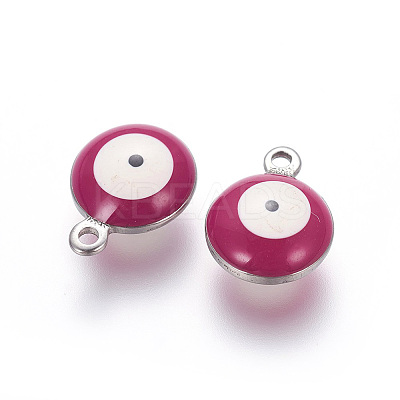 304 Stainless Steel Enamel Charms LS-STAS-O123-B-07P-1