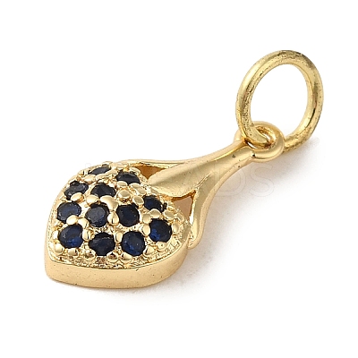 Brass Micro Pave Black Cubic Zirconia Pendants KK-R162-011G-1