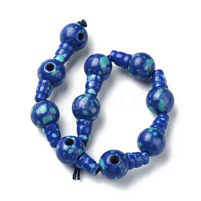 Synthetic Chrysocolla 3-Hole Guru Bead Strands G-K149-46-1