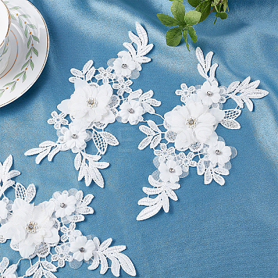 2 Sets Polyester Computerized Embroidery Cloth Iron on/Sew on Patches DIY-GF0005-87-1