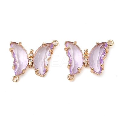 Brass Pave Faceted Glass Connector Charms FIND-Z020-04L-1