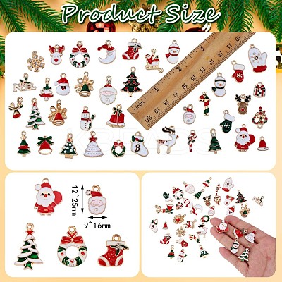 38Pcs Christmas Alloy Enamel Pendants JX266A-1