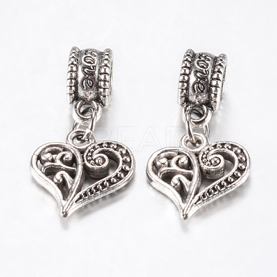 Tibetan Style Alloy European Dangle Charms PALLOY-F199-29AS-1