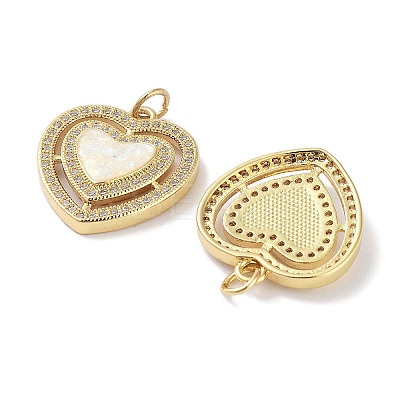 Brass Micro Pave Clear Cubic Zirconia Pendants KK-L213-014G-1